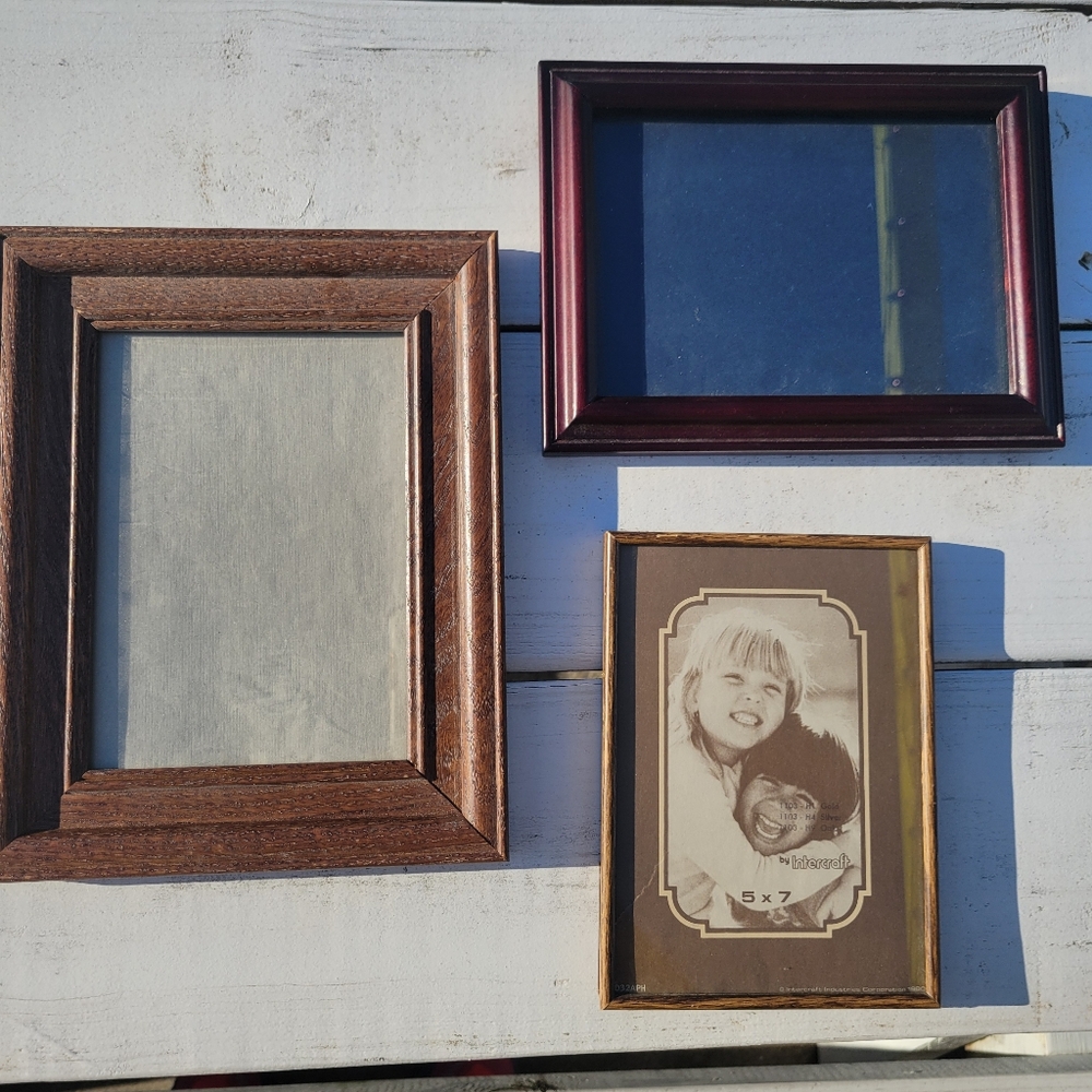 Picture Frame Bundle ~ 3 Frames Wood & Metal ~ Fetco ~ 1 Vintage FINAL PRICE!